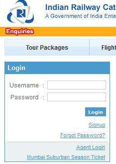 IRCTC Home Page